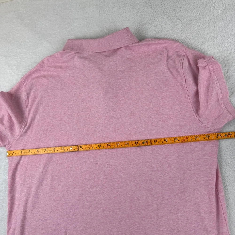 Banana Republic Luxe Touch Polo Shirt Mens L Pink Opal Short Sleeve Heathered